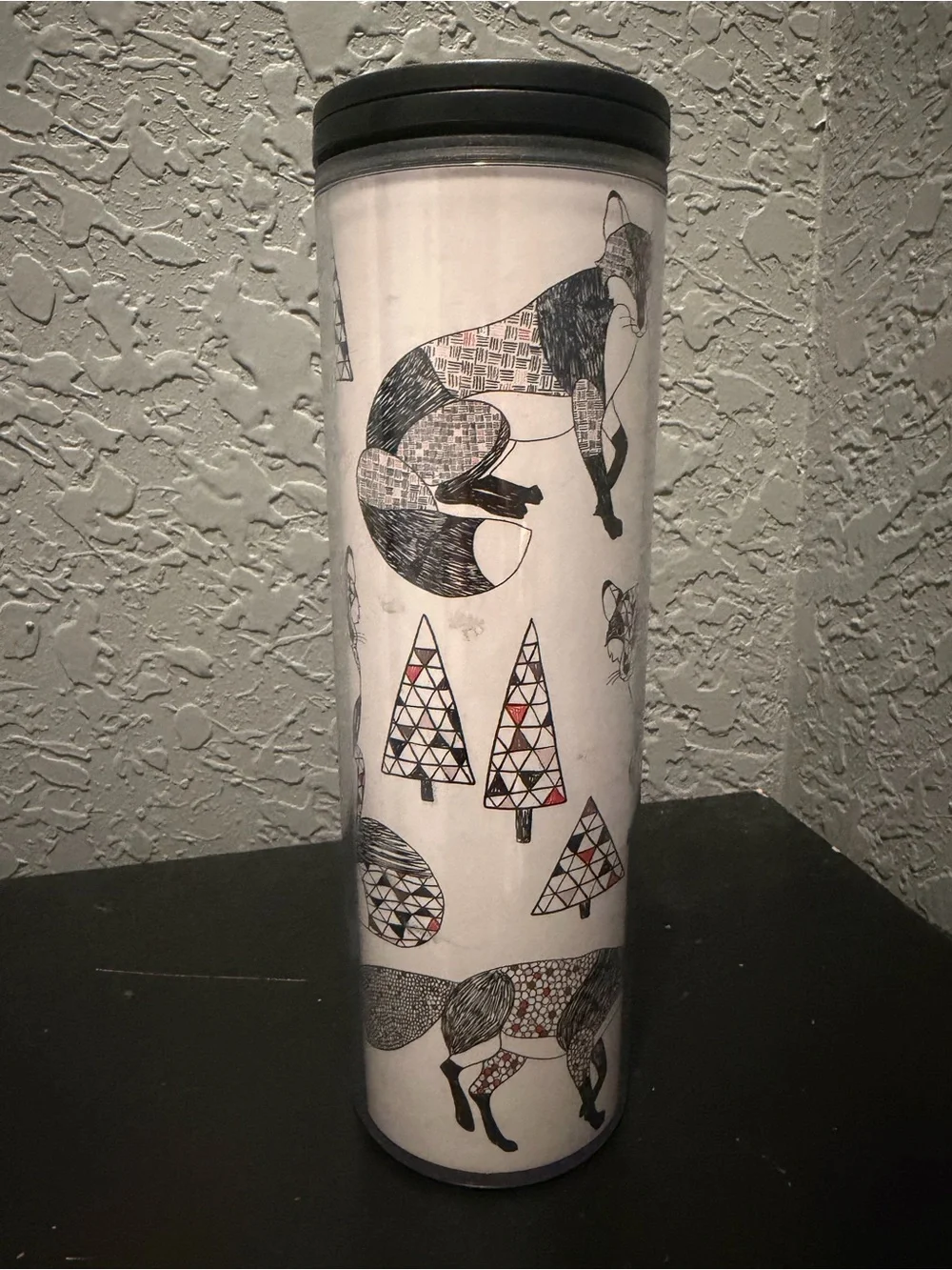 Starbucks 2017 Holiday Snow Fox 16 oz Acrylic Travel Tumbler